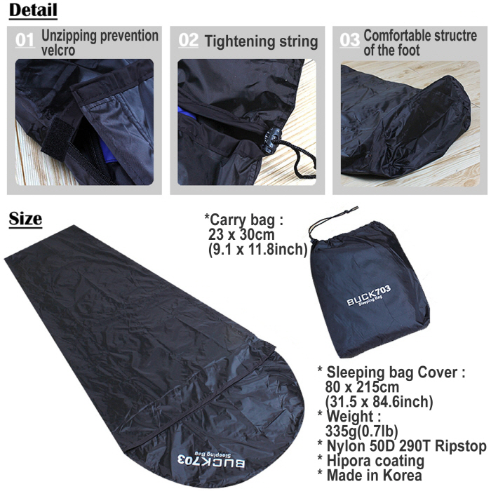 Sleeping bag COVER Bivy Waterproof sack Camping Hiking Tavel Bivouac